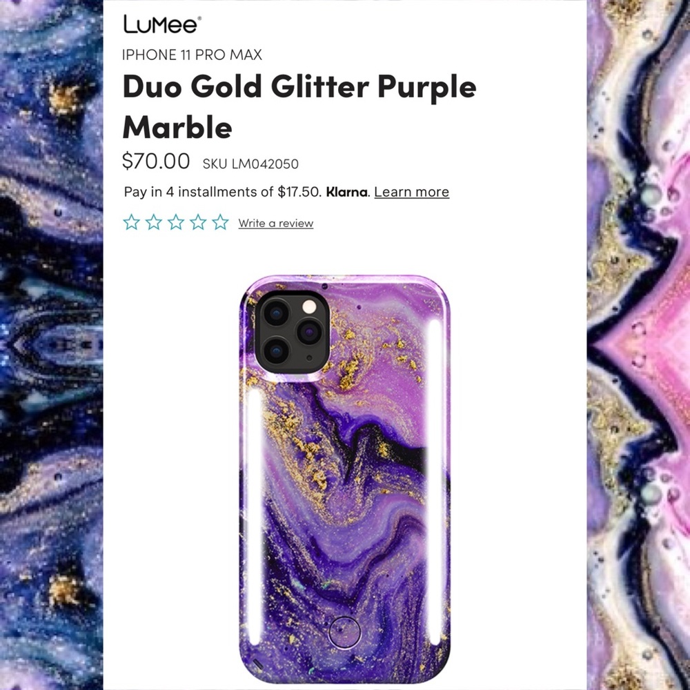 Marble Lighted Phone Case iPhone 11 Pro Max/Xs Max